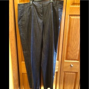Calvin Klein size 16 dress denim light weight full leg pants w/side slit pockets